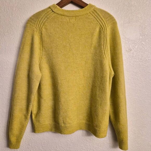 A New Day Chartreuse Sweater w/ detailing: Fun Bright Happy Statement Piece - Picture 5 of 7